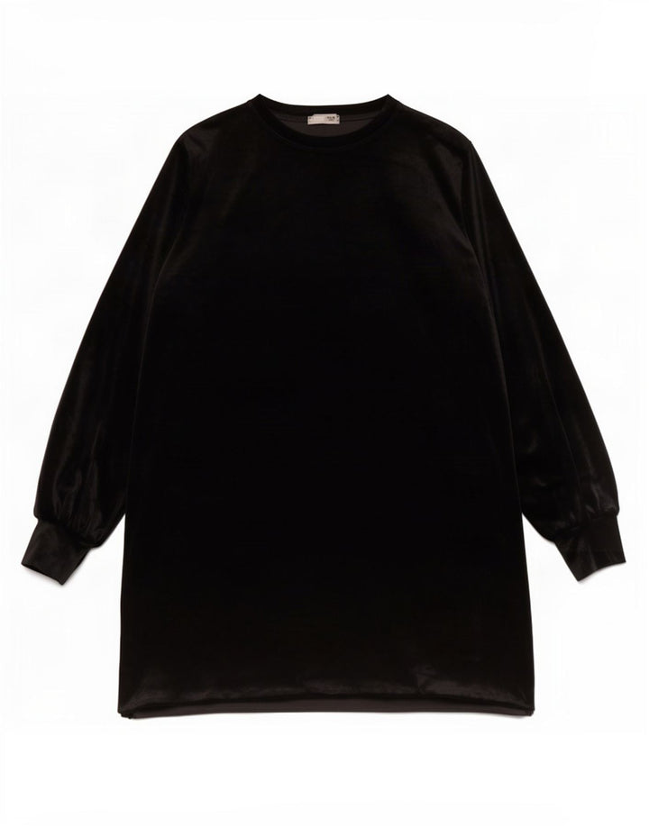 Zara Womens Long Sleeve Shift Dress UK 16 Large Black Polyester