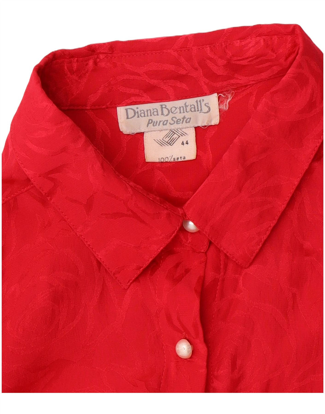 DIANA BENTALLS Womens Oversized Shirt Blouse IT 44 Medium Red Floral Silk