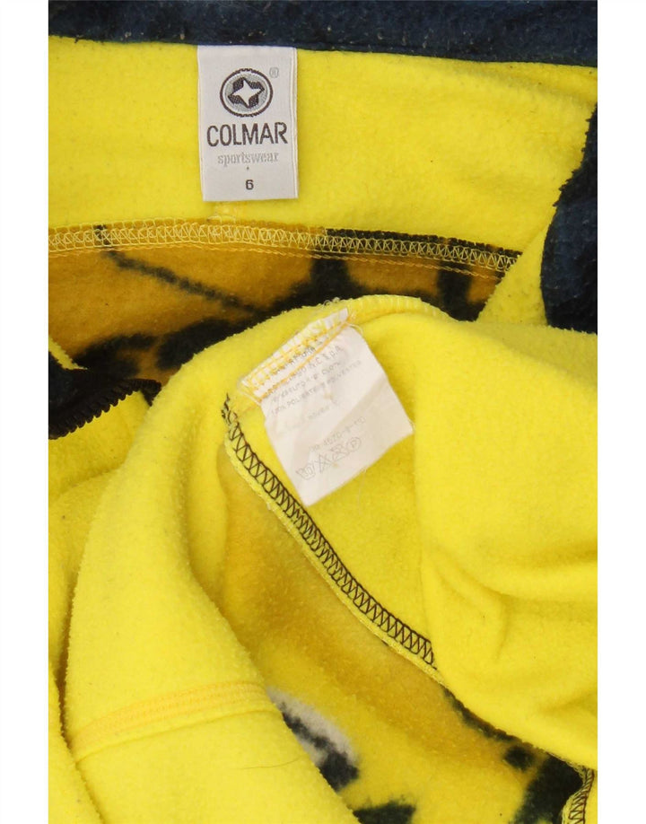 Colmar Mens Zip Neck Fleece Jumper 2XL Yellow Colourblock Polyester