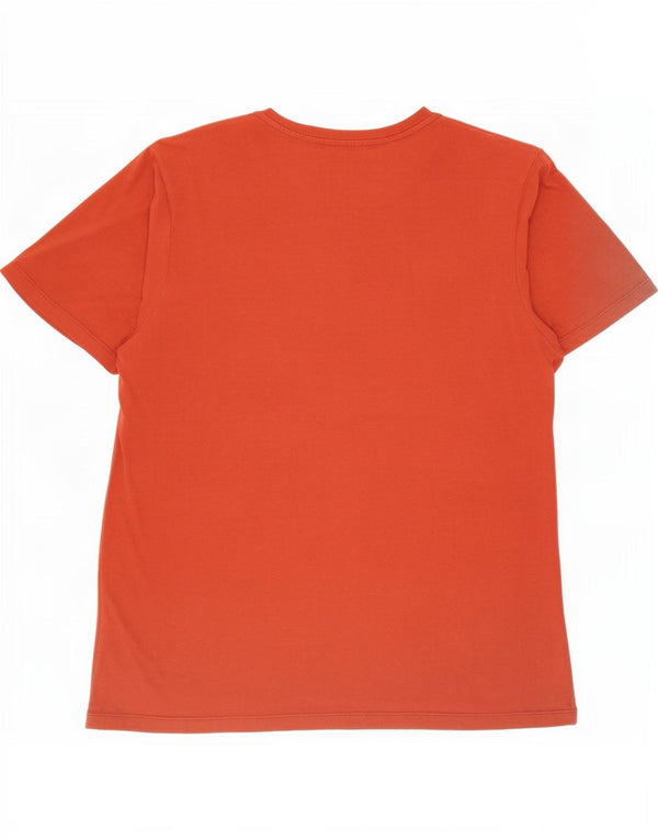 Jack & Jones Mens Graphic T-Shirt Top Large Orange Cotton