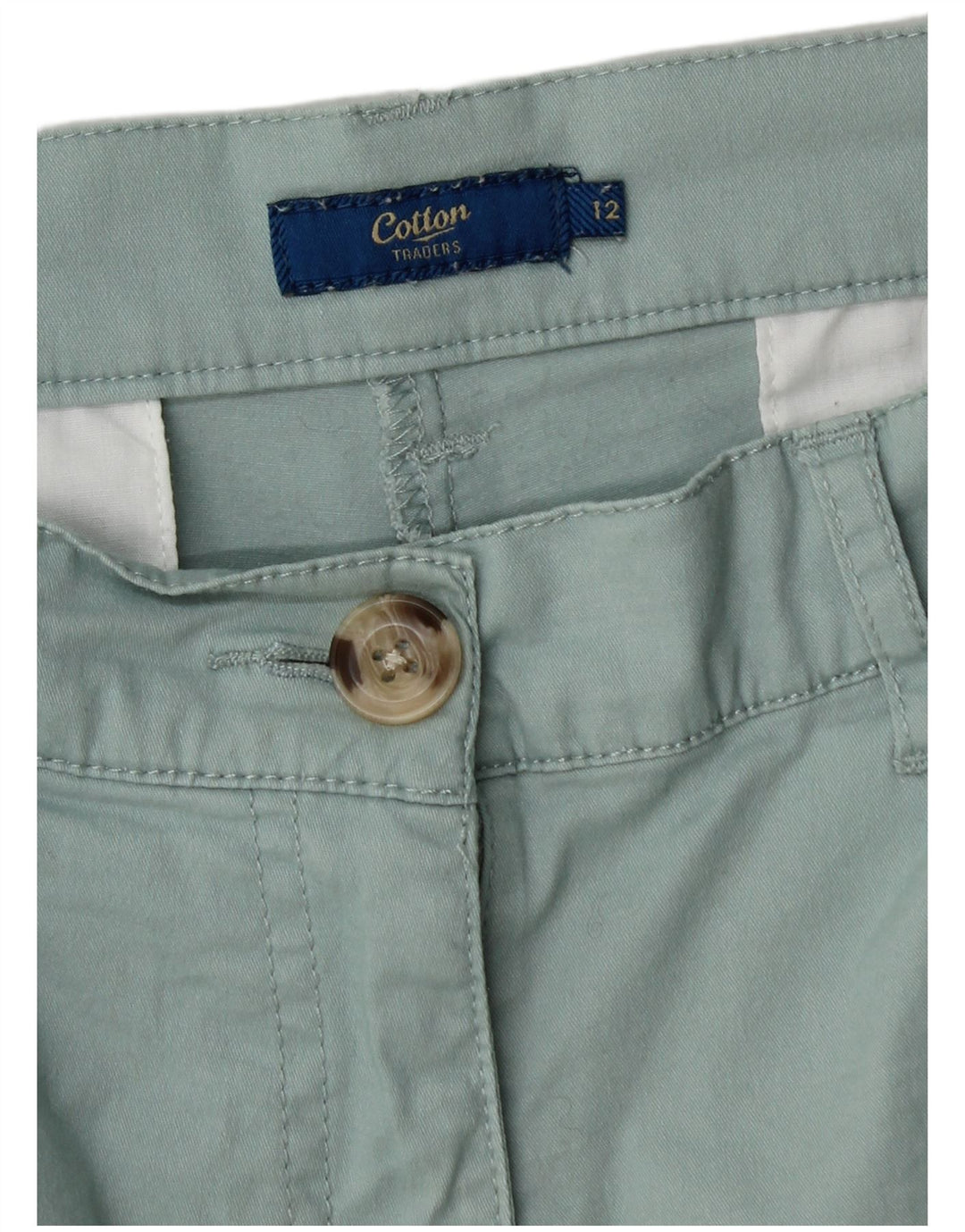 Traders Womens Straight Casual Trousers UK 12 Medium W30 L27 Turquoise