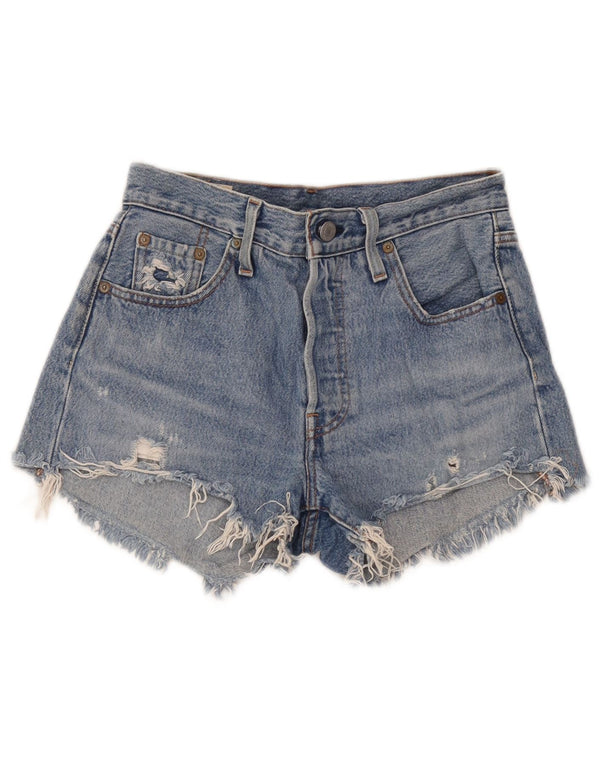 Levi's Womens 501 Distressed Denim Shorts W23 2XS Blue Cotton