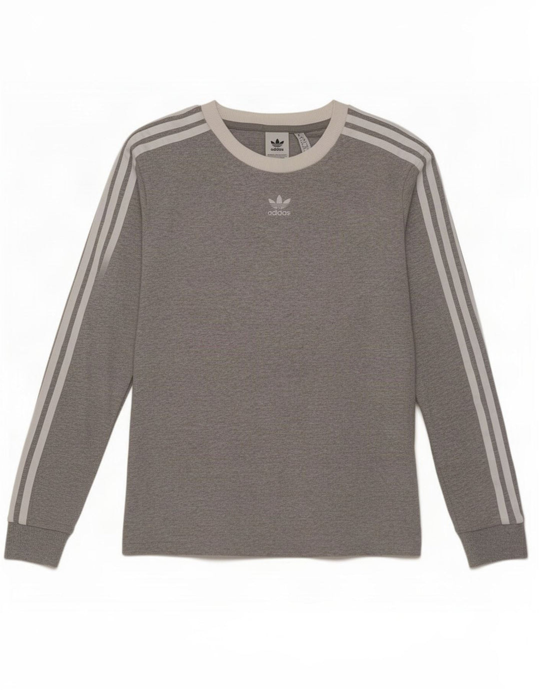 Adidas Womens Top Long Sleeve UK 10 Small Grey Cotton
