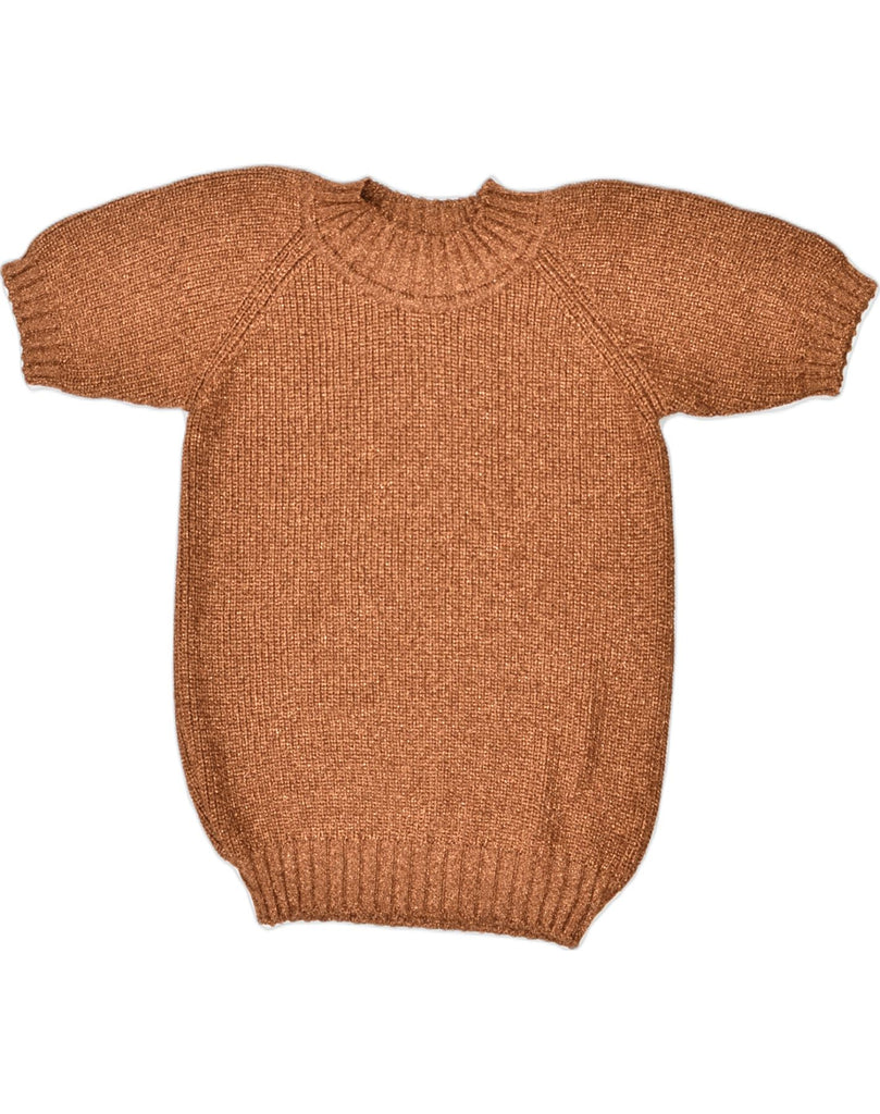 VINTAGE Womens Short Sleeve Crew Neck Jumper Sweater IT 42 Medium Brown | Vintage Vintage | Thrift | Second-Hand Vintage | Used Clothing | Messina Hembry 