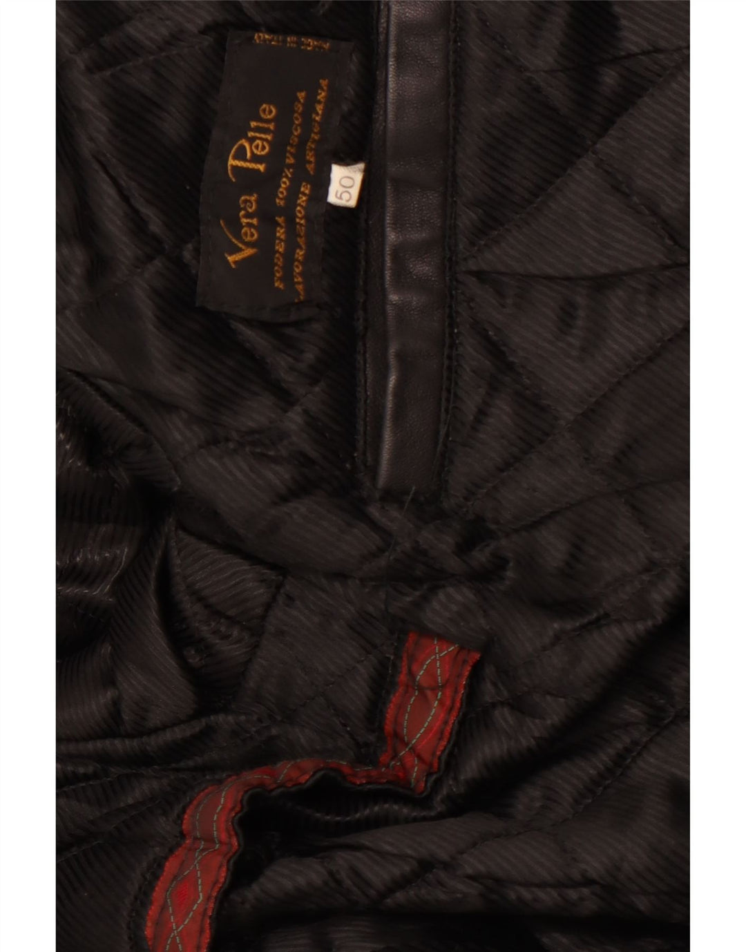 VINTAGE Mens Leather Jacket IT 50 Large Black Leather