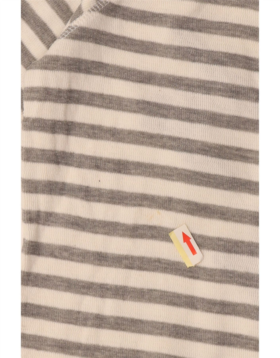 Superdry Womens Graphic Top Long Sleeve UK 10 Small Grey Striped Cotton