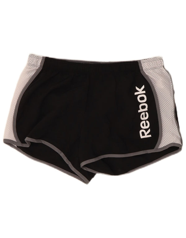 REEBOK Mens Graphic Sport Shorts Small  Black Colourblock