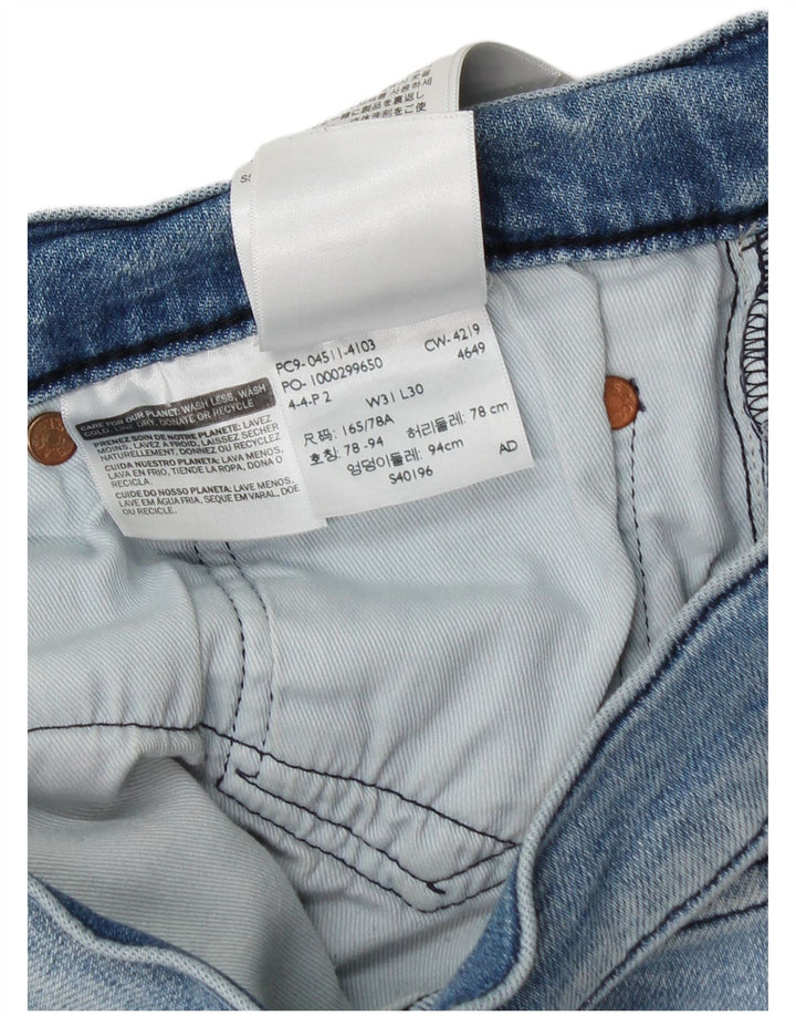 Levi's Mens Straight Jeans W31 L30 Blue Cotton