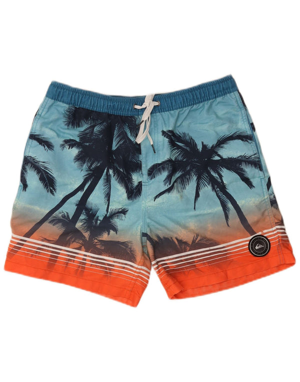 QUIKSILVER Mens Graphic Swimwear Medium  Blue Hawaiian