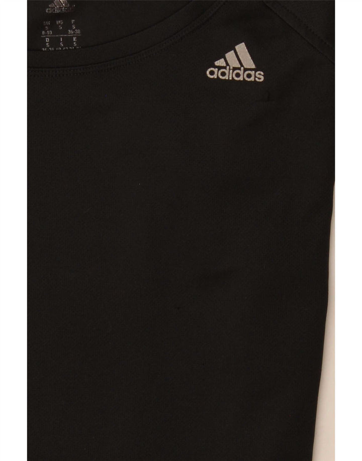 Adidas Womens Climalite T-Shirt Top UK 8/10 Small Black Polyester