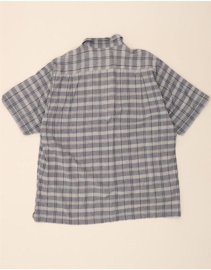 ENGBERS Mens Short Sleeve Pullover Shirt Size 43/44 XL Grey Check Cotton Vintage Engbers and Second-Hand Engbers from Messina Hembry 