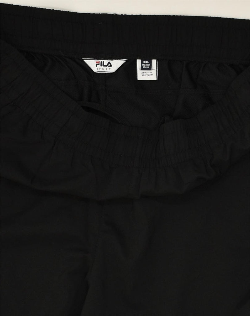 FILA Mens Tracksuit Trousers 2XL Black Polyester | Vintage Fila | Thrift | Second-Hand Fila | Used Clothing | Messina Hembry 