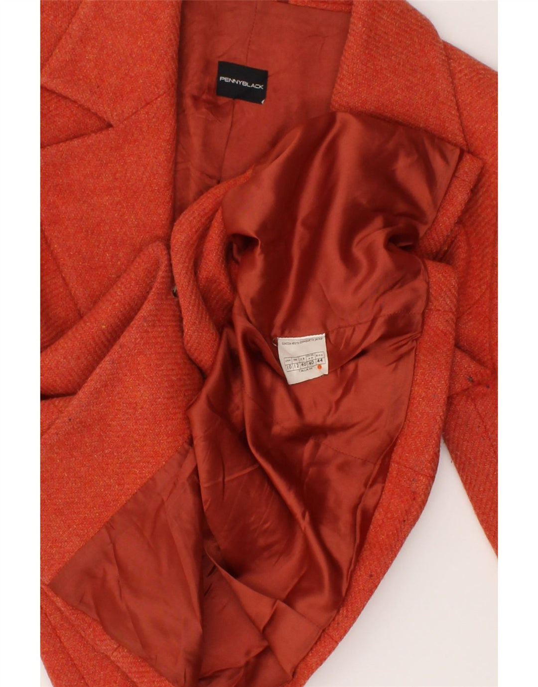 PENNY BLACK Womens 1 Button Blazer Jacket UK 12 Medium Orange Vintage Penny Black and Second-Hand Penny Black from Messina Hembry 