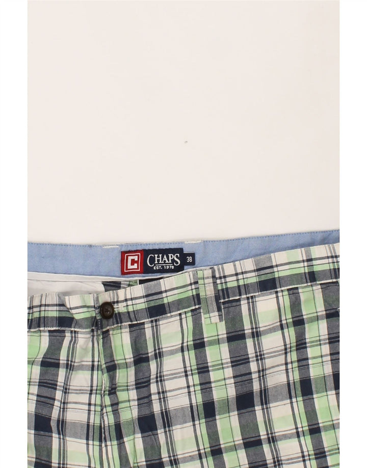 CHAPS Mens Chino Shorts W38 XL  Green Check Cotton Vintage Chaps and Second-Hand Chaps from Messina Hembry 