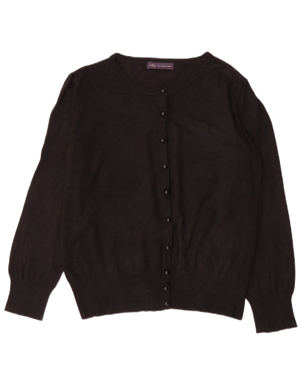 MARKS & SPENCER Womens Crop Cardigan Sweater UK 14 Medium Black