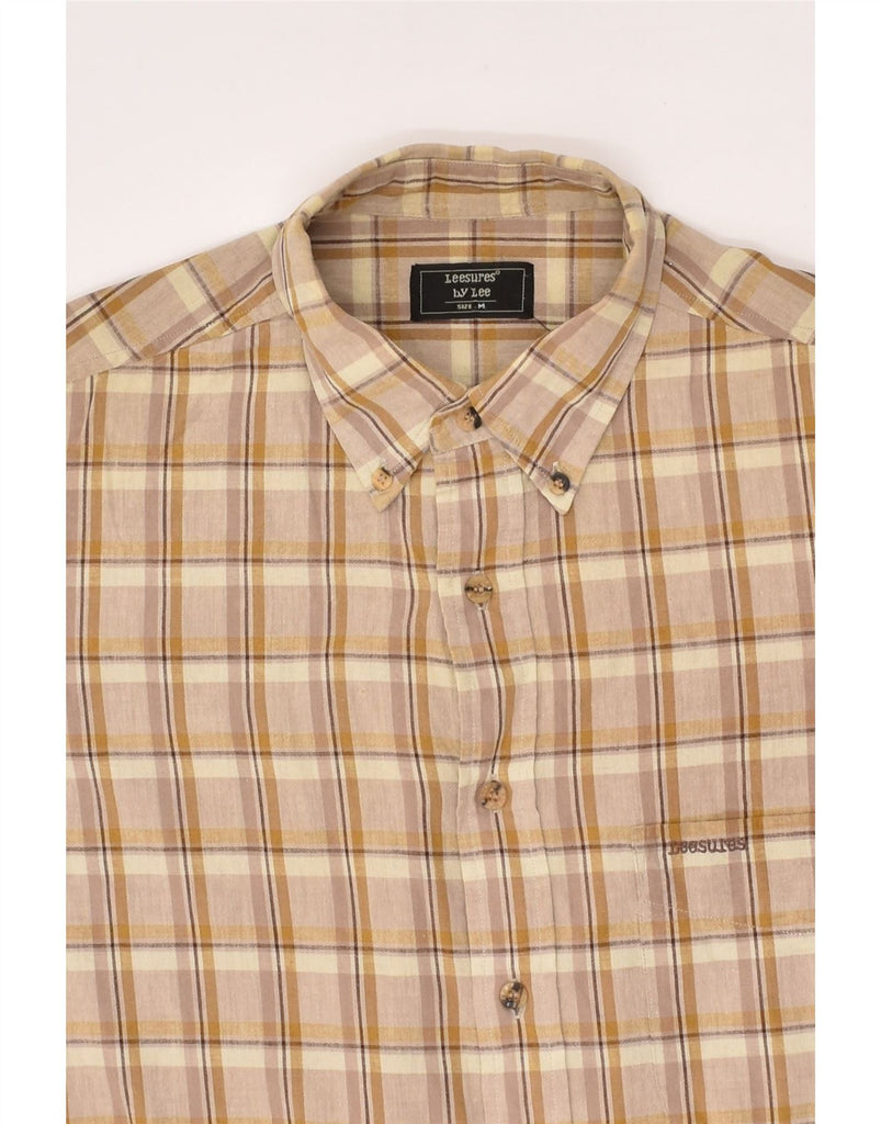 LEE Mens Short Sleeve Shirt Medium Brown Check Cotton | Vintage Lee | Thrift | Second-Hand Lee | Used Clothing | Messina Hembry 