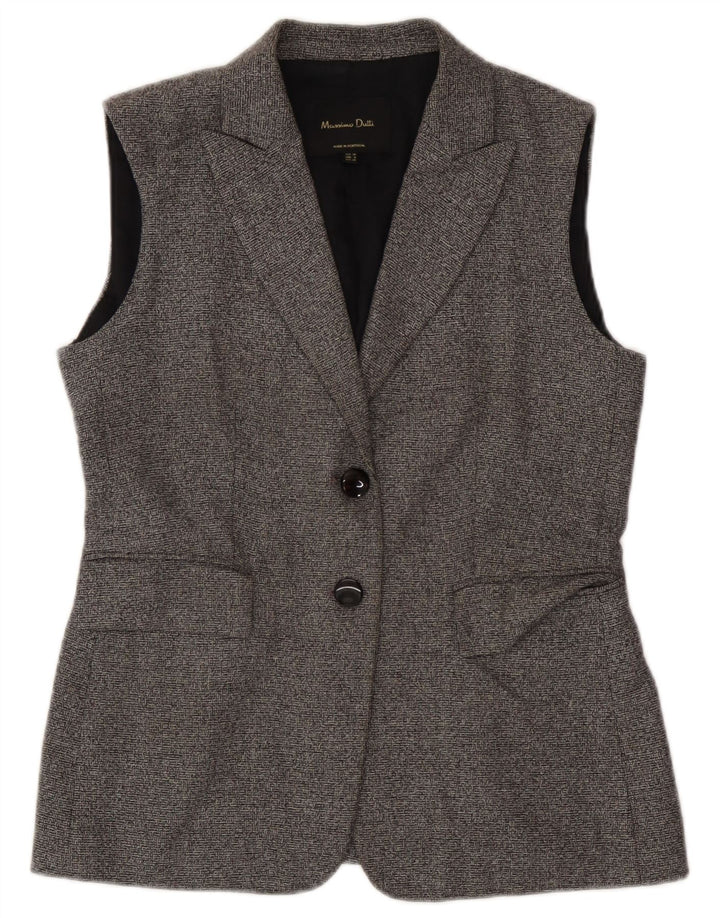 Massimo Dutti Womens Waistcoat EU 38 Small Grey Wool