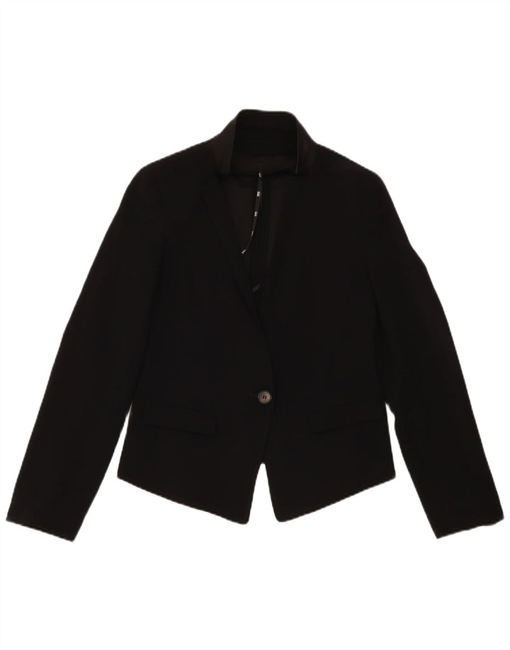 Marella Womens 1 Button Blazer Jacket UK 8 Small Black Polyester