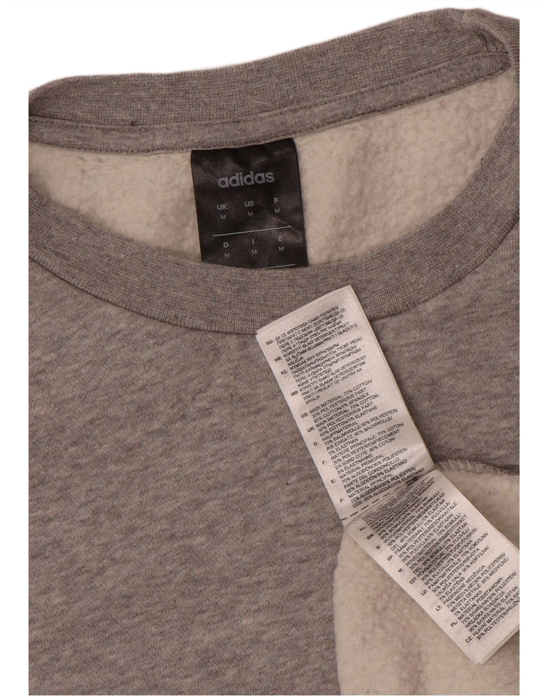 Adidas Mens Sweatshirt Jumper Medium Grey Cotton