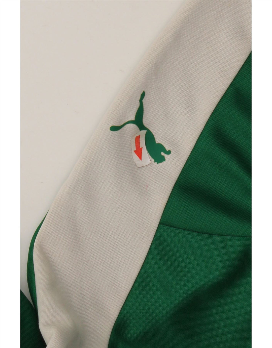 Puma Mens Zip Neck Pullover Tracksuit Top XL Green Colourblock Polyester