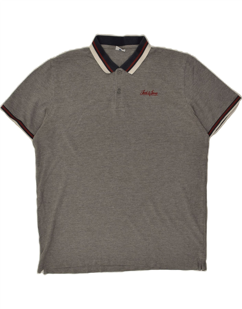 JACK & JONES Mens Polo Shirt 2XL Grey | Vintage Jack & Jones | Thrift | Second-Hand Jack & Jones | Used Clothing | Messina Hembry 