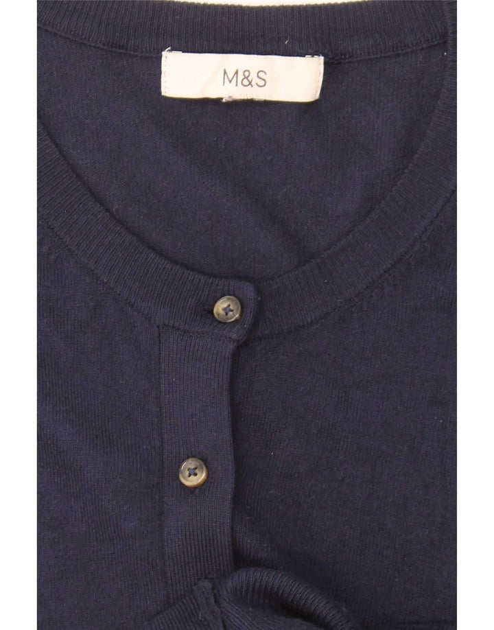 Marks & Spencer Womens Cardigan Sweater UK 16 Large Navy Blue
