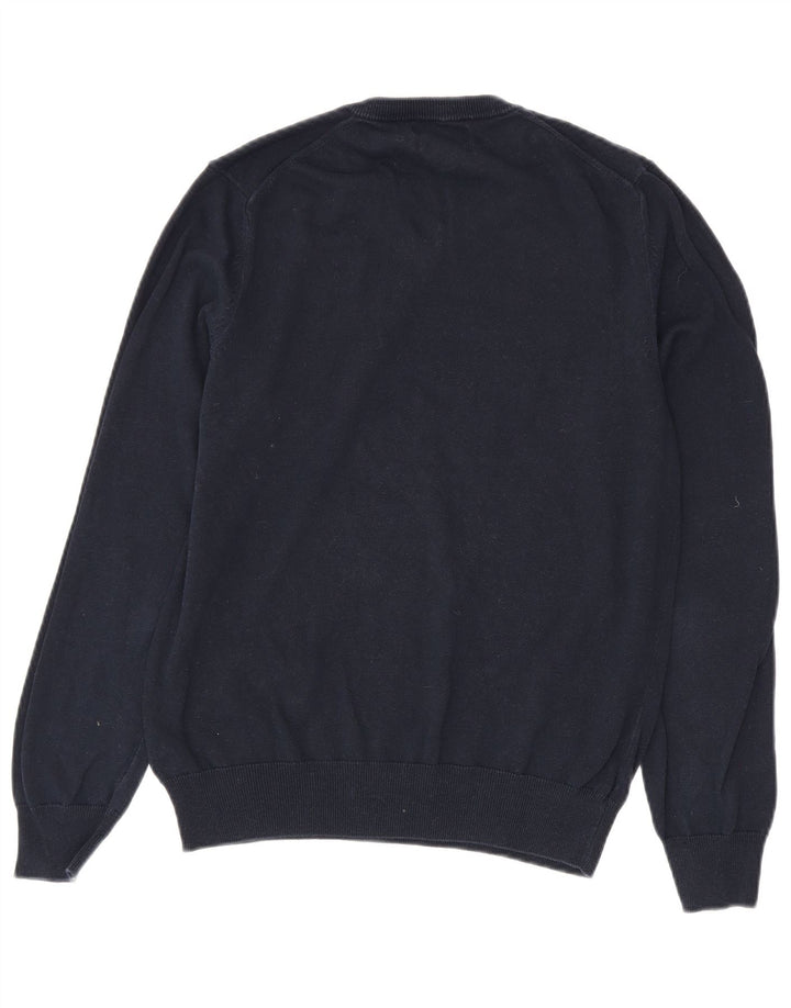 Marks & Spencer Mens V-Neck Jumper Sweater Medium Navy Blue Cotton