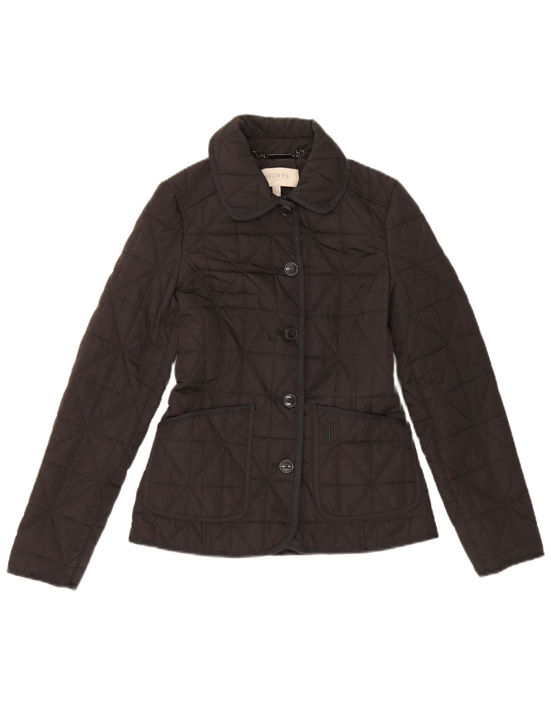 Hobbs Womens Quilted Jacket UK 6 XS Black Polyester Classic