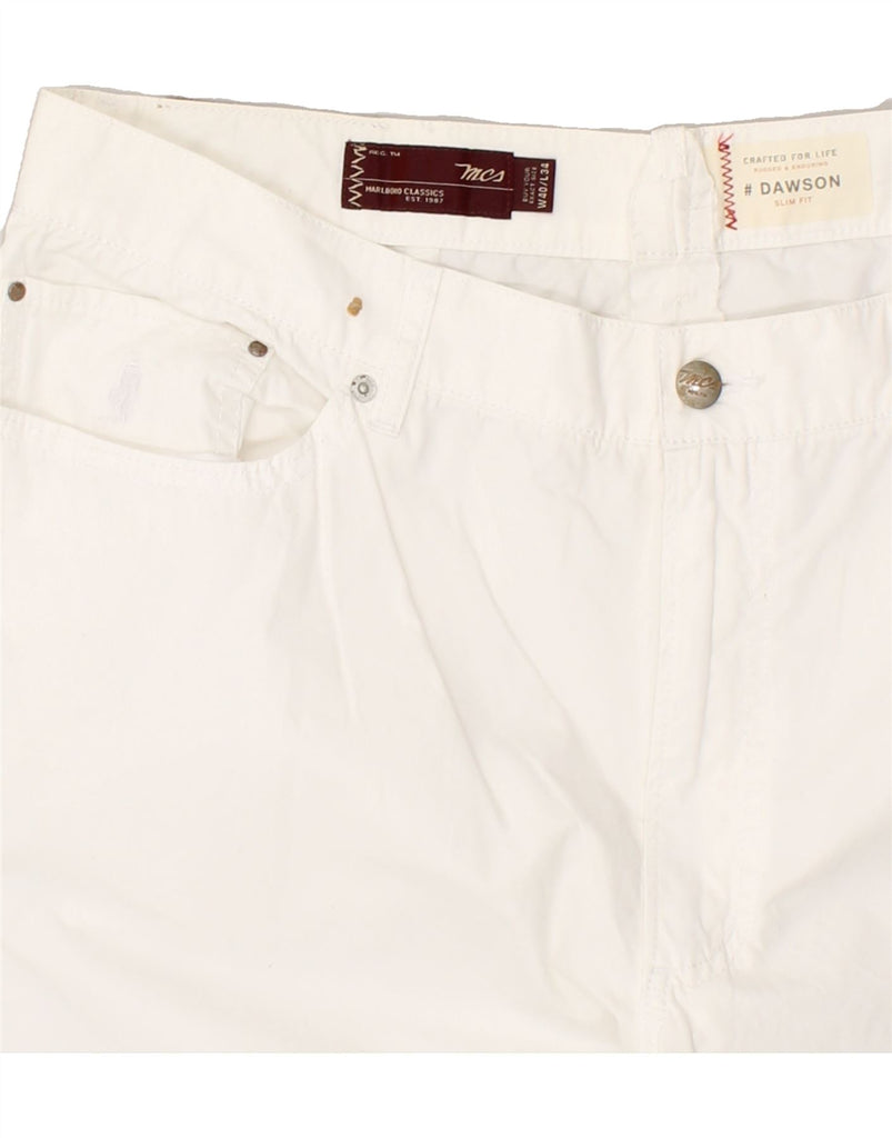 MARLBORO CLASSICS Mens Dawson Slim Fit Casual Trousers W40 L34 White | Vintage Marlboro Classics | Thrift | Second-Hand Marlboro Classics | Used Clothing | Messina Hembry 