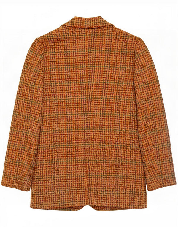 Vintage Womens 2 Button Blazer Jacket IT 42 Medium Brown Houndstooth