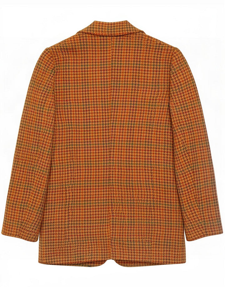 Vintage Womens 2 Button Blazer Jacket IT 42 Medium Brown Houndstooth