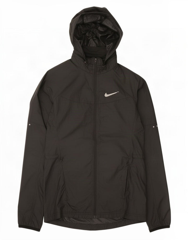 Nike Womens Hooded Rain Jacket UK 6 XS Black Polyester