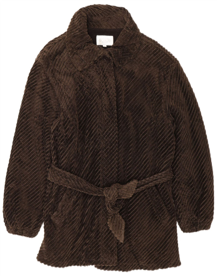 Armani Jeans Womens Corduroy Coat UK 14 Medium Brown Cotton