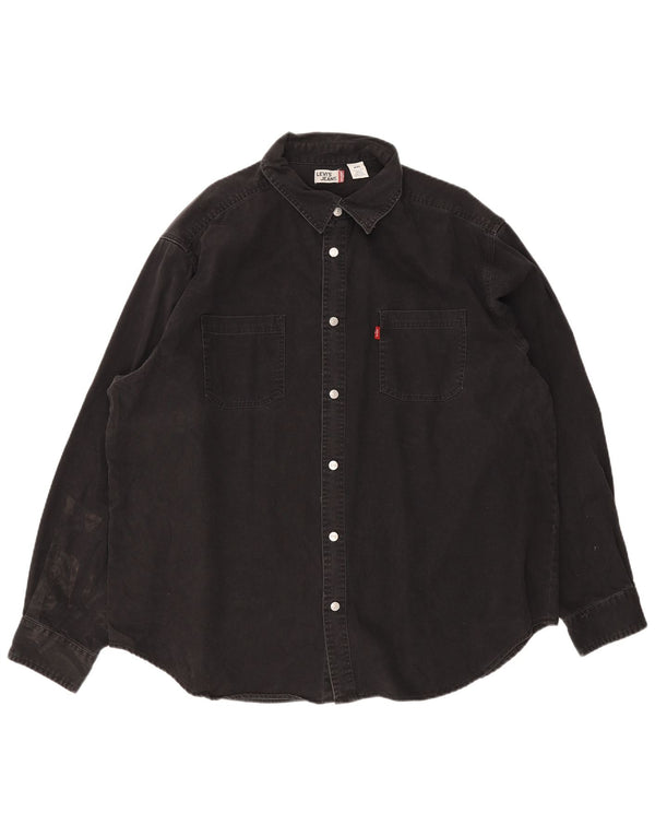 Levi's Mens Denim Shirt 2XL Black Cotton