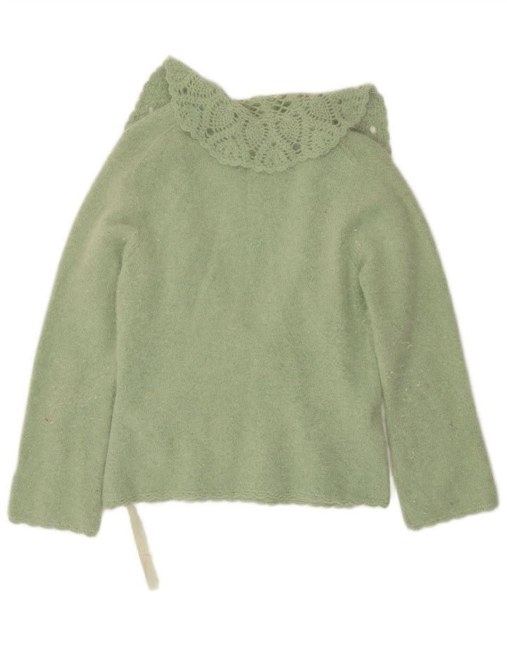 Monsoon Womens Cardigan Sweater UK 16 Large Green Angora