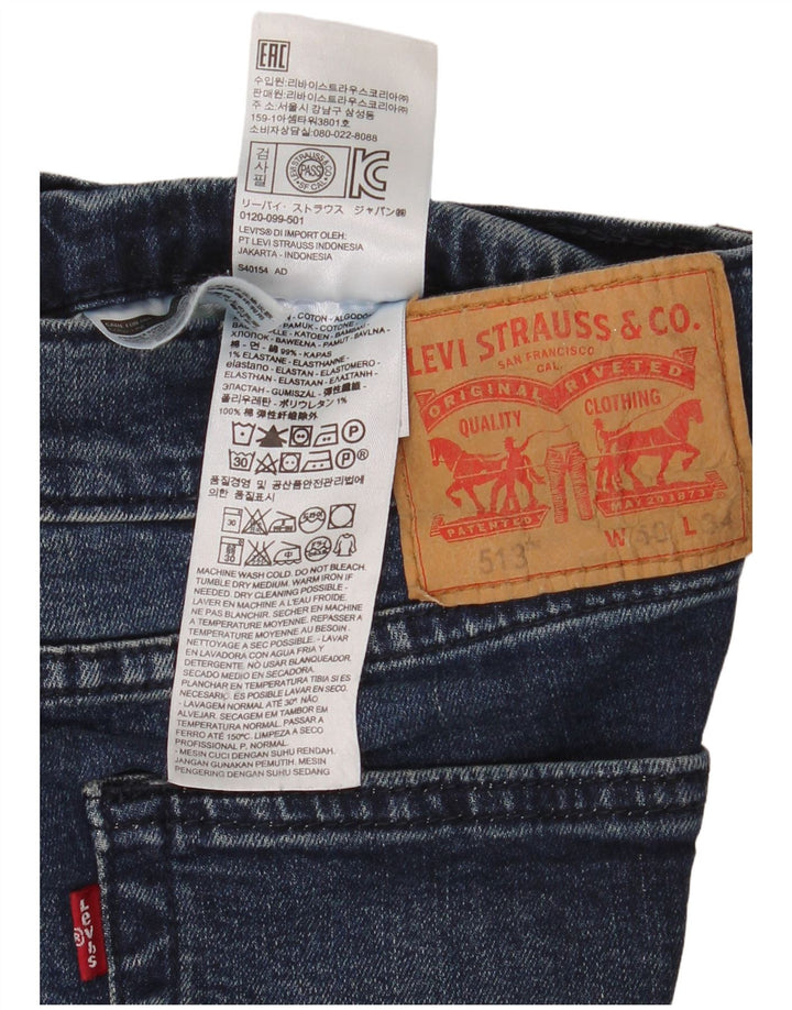 Levi's Mens 513 Slim Straight Jeans W40 L28 Blue Cotton