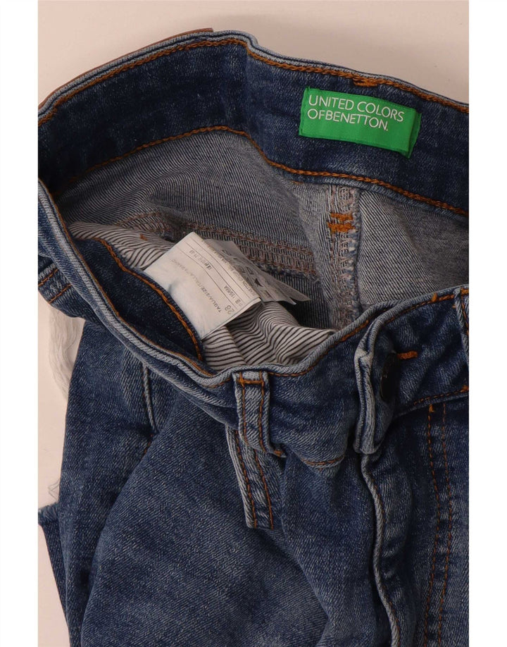Benetton Womens Straight Jeans W28 L28 Blue Cotton