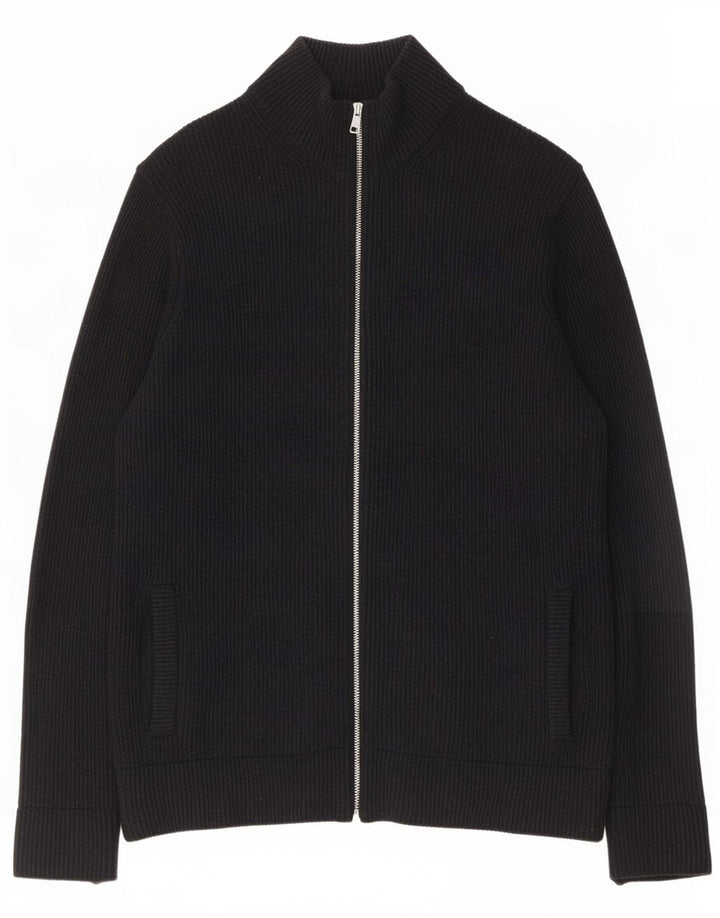 Marks & Spencer Mens Cardigan Sweater Medium Black Wool