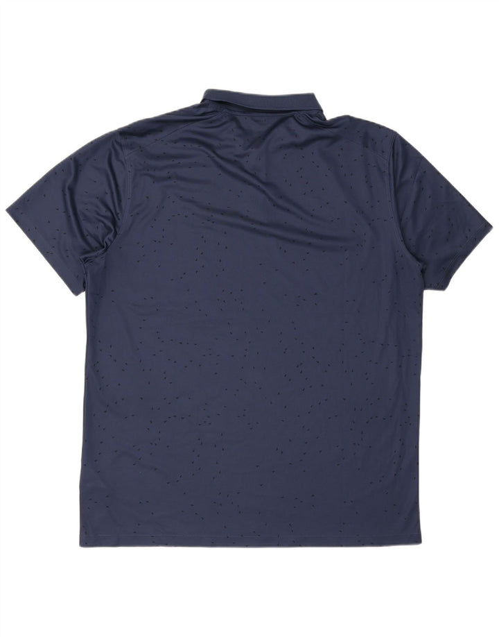Nike Mens Dri Fit Standard Fit Polo Shirt Large Navy Blue Polyester