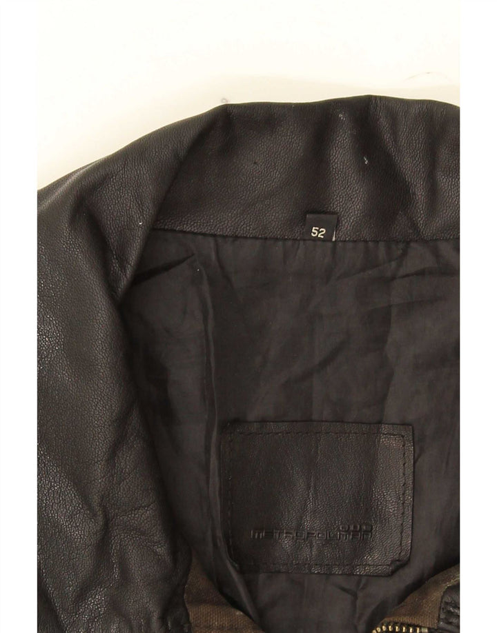 Metropolitan Mens Leather Jacket IT 52 XL Black Leather