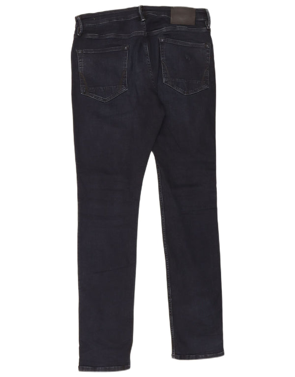 All Saints Mens Cigarette Slim Jeans W32 L32 Navy Blue Cotton