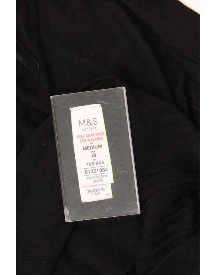 Marks & Spencer Womens Longline Open Cardigan Sweater UK 14 Medium Black