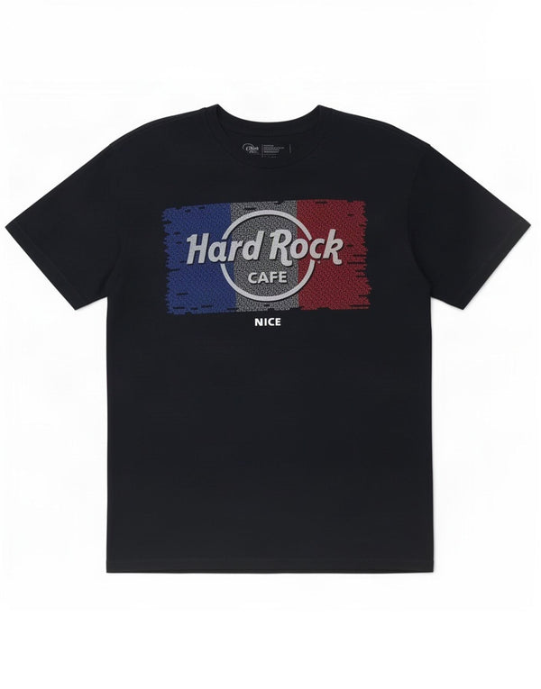 Hard Rock Cafe Mens Nice Graphic T-Shirt Top Medium Navy Blue Cotton