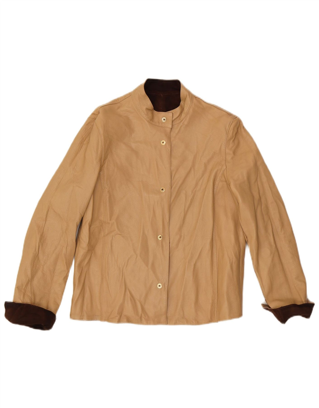 Vintage Womens Reversible Jacket IT 42 Medium Brown Colourblock