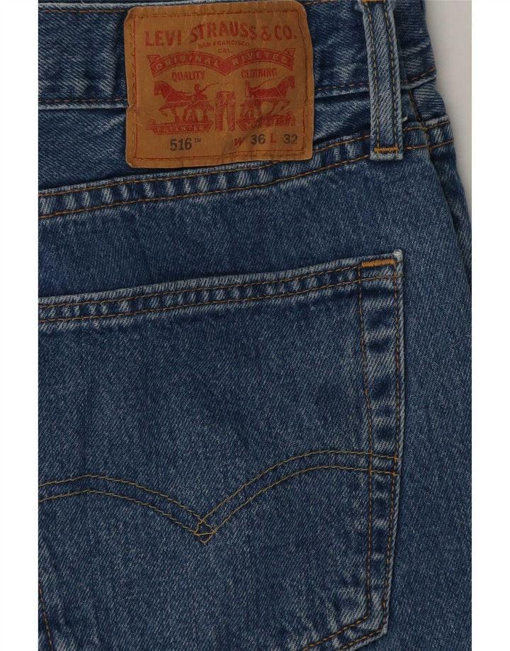 Levi's Mens 516 Slim Straight Jeans W36 L32 Blue Cotton