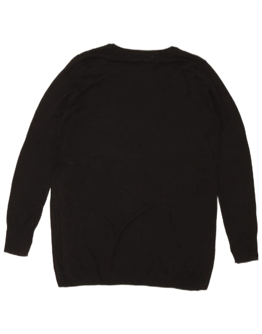Zara Womens Oversized Crew Neck Jumper Sweater UK 10 Small Black Viscose