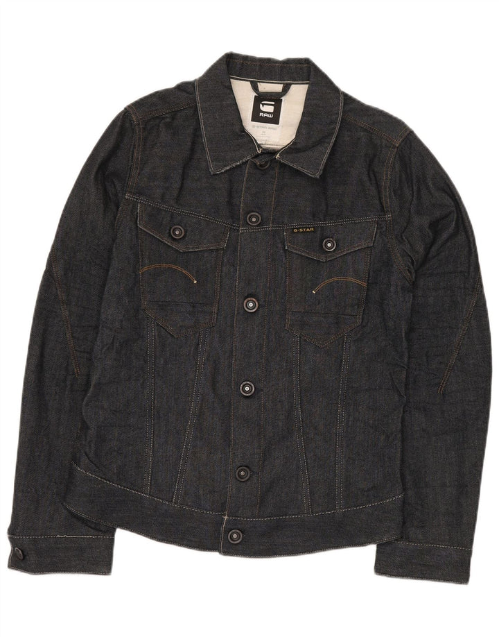 G-STAR Womens Denim Jacket UK 14 Medium Navy Blue Cotton