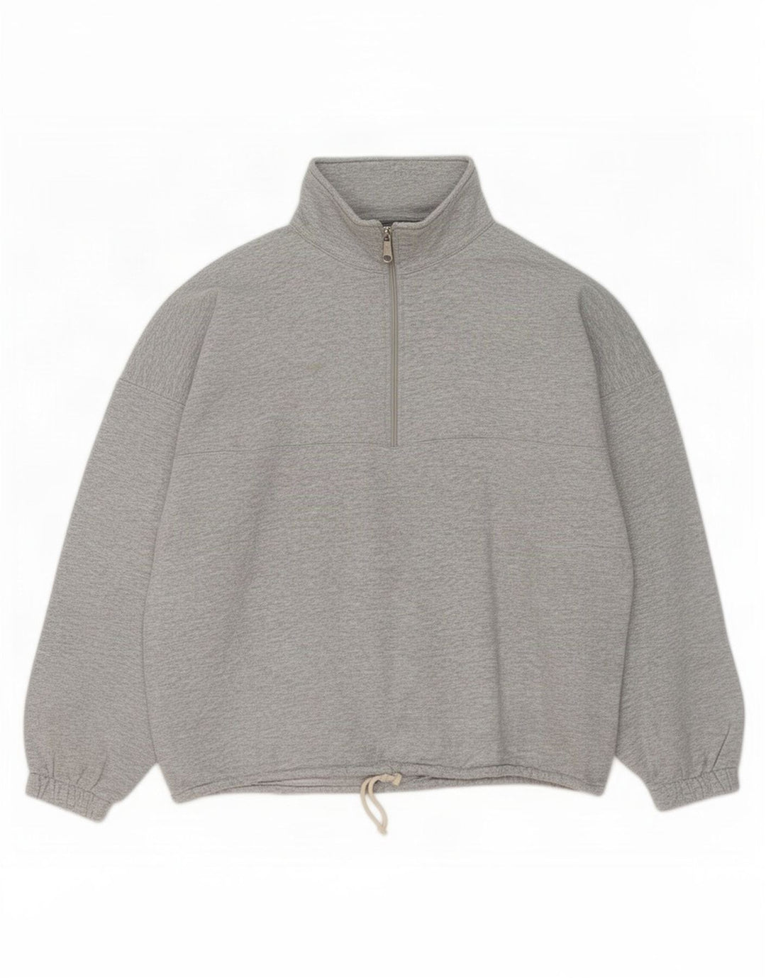 Vintage Mens Zip Neck Sweatshirt Jumper XL Grey