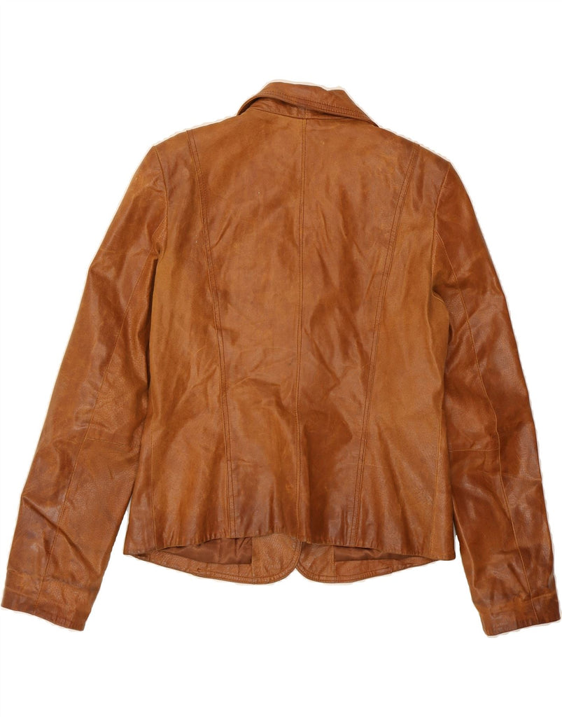 NEW LOOK Womens Leather Jacket UK 14 Large Brown Leather Vintage NEW LOOK and Second-Hand NEW LOOK from Messina Hembry 