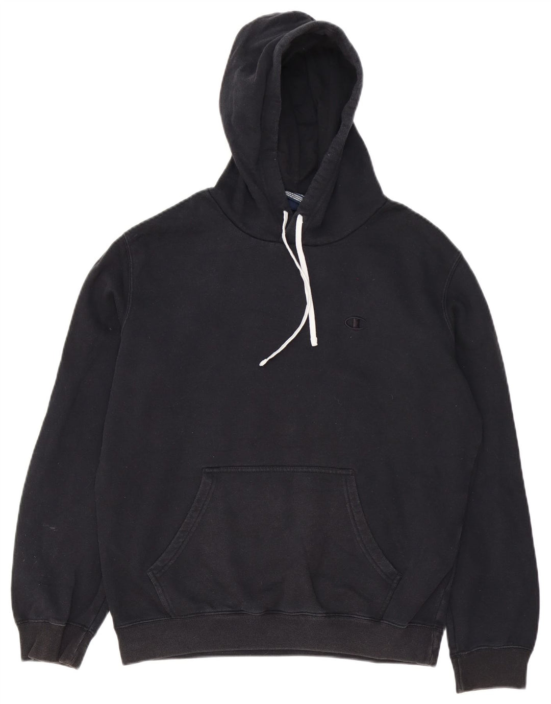 Champion Mens Hoodie Jumper Large Black Cotton